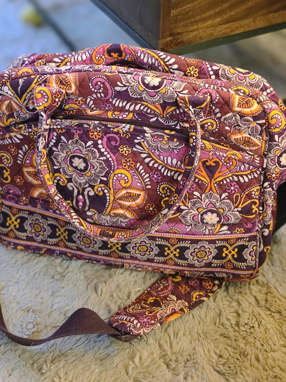 Vera Bradley Quilted Floral Travel/Weekender Tote Bag